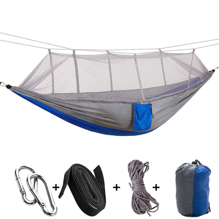 1-2 Person Outdoor Mosquito Net Parachute Hammock Camping Hanging Sleeping Bed Swing Portable Double Chair, 260 x 140cm