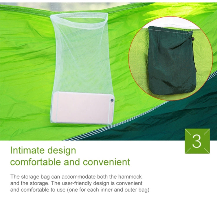 1-2 Person Outdoor Mosquito Net Parachute Hammock Camping Hanging Sleeping Bed Swing Portable Double Chair, 260 x 140cm