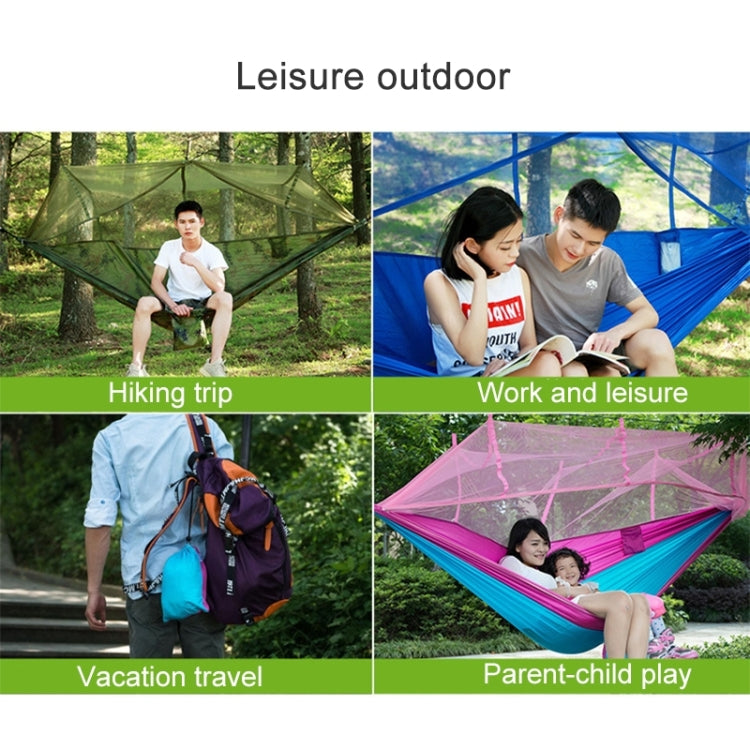 1-2 Person Outdoor Mosquito Net Parachute Hammock Camping Hanging Sleeping Bed Swing Portable Double Chair, 260 x 140cm