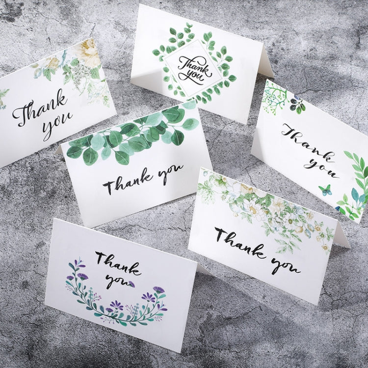 6pcs / Set Thank You Card Creative Half-Fold Greeting Card, Half-Fold Greeting Card