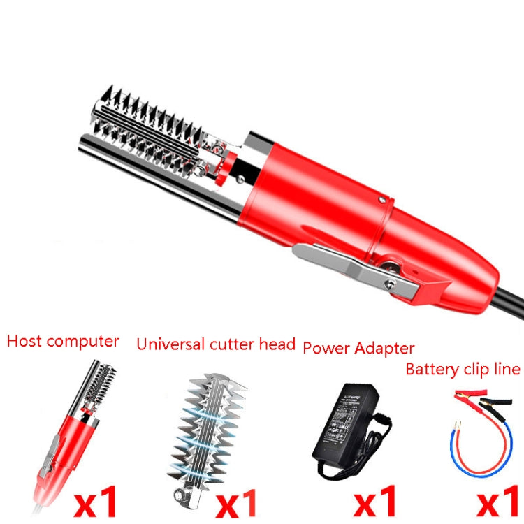 Electric Fish Scale Scraper Household Use Scraping Tool, CN Plug, Red, Black