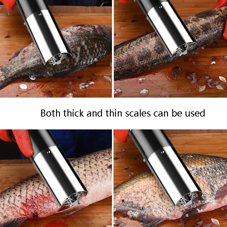 Electric Fish Scale Scraper Household Use Scraping Tool, CN Plug, Red, Black