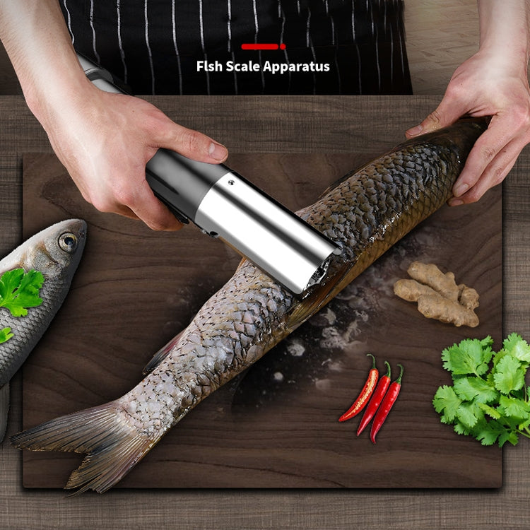 Electric Fish Scale Scraper Household Use Scraping Tool, CN Plug, Red, Black