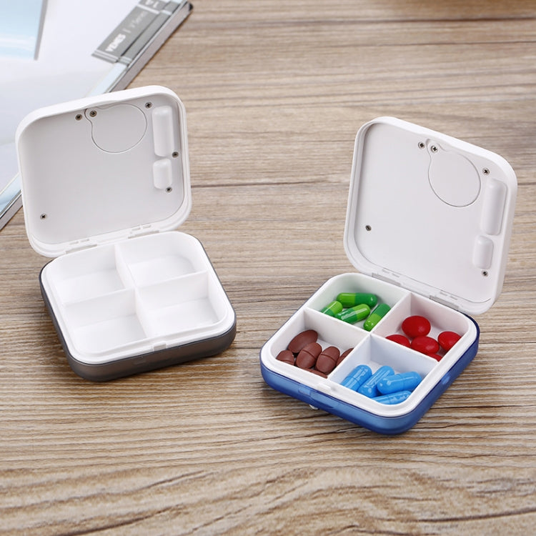 Electronic Smart Timing Medicine Box Portable Medicine Dispensing Storage Box, Blue, Gray