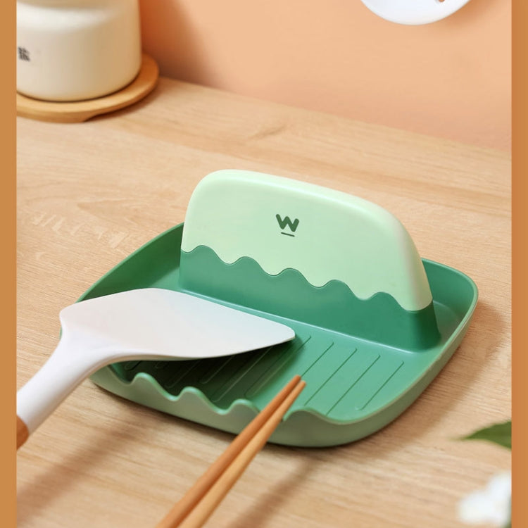 Pot Lid Rack Kitchen Countertop Finishing Storage Bracket Spatula Soup Spoon Chopsticks Rack, 4 PCS Green