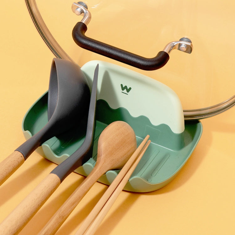 Pot Lid Rack Kitchen Countertop Finishing Storage Bracket Spatula Soup Spoon Chopsticks Rack, 4 PCS Green
