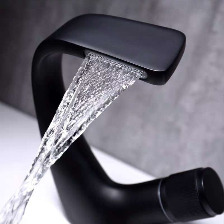 Basin Waterfall Type Hot & Cold Water All-Copper Faucet Bathroom Sanitary Ware, Electroplating Silver, Black, Electroplating Gold, Black Gold