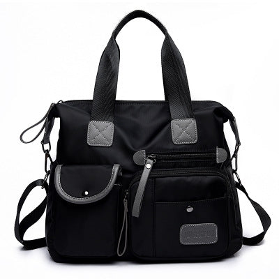 Waterproof Oxford Cloth Handbag Casual Nylon Shoulder Diagonal Bag Female Bag Canvas Bag, Purple, Black, Red, Blue