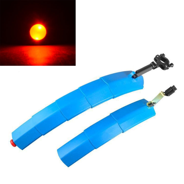 Bicycle Telescopic Folding Mudguard 27.5 Inch Extended Water Retaining LED Taillight