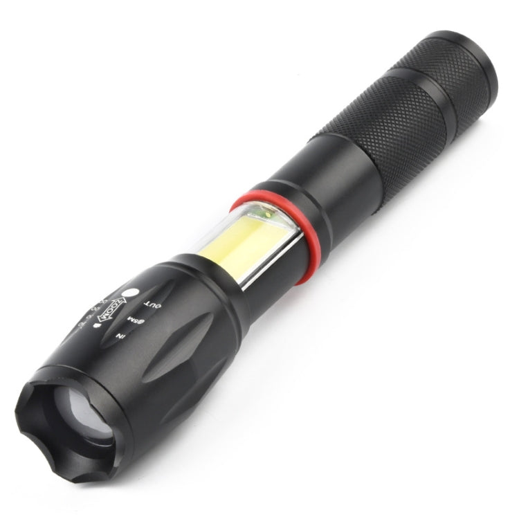 Telescopic Zoom Strong Light Flashlight Strong Magnetic Rechargeable LED Flashlight, Silver Head (No Battery, No Charger), Black Head (No Battery, No Charger), Silver Head (With Battery, EU Plug Charger), Black Head (With Battery, EU Plug Charger)