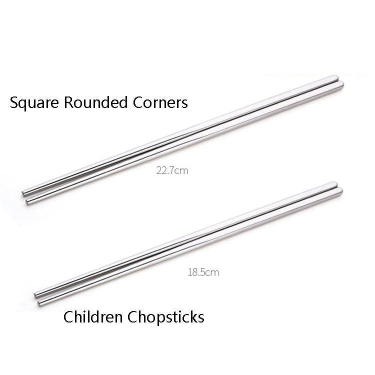 1 Pairs 304 Stainless Steel Chopsticks Non-Slip Tableware Adult Chopsticks, 22.7cm