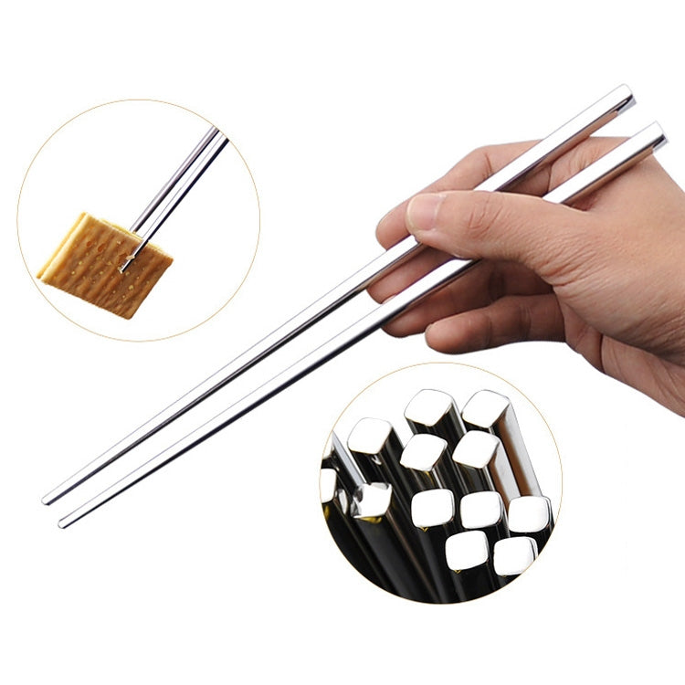 1 Pairs 304 Stainless Steel Chopsticks Non-Slip Tableware Adult Chopsticks, 22.7cm