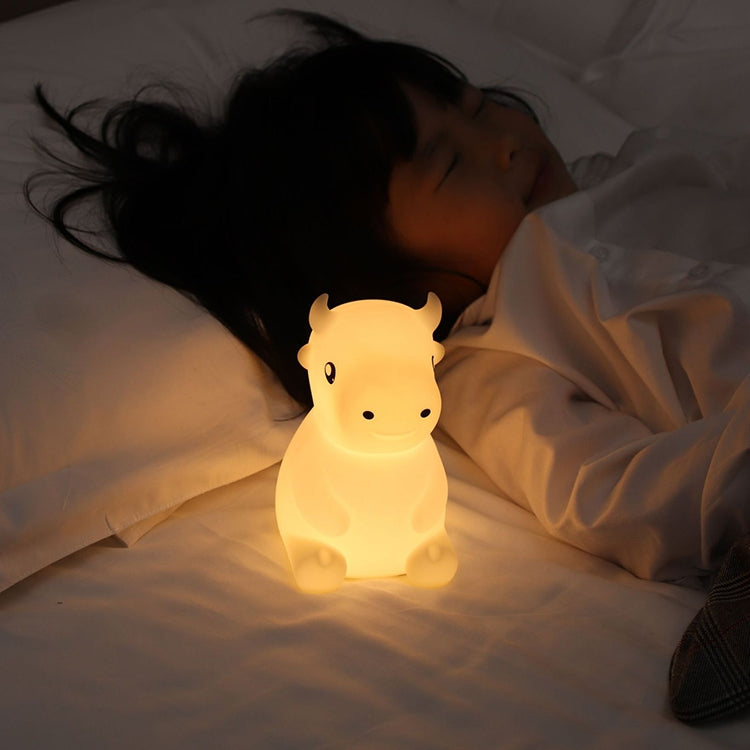 JX-YD-08 Silicone Calf Cow Night Light LED Colorful Dimming Pat Sleeping Bedside Lamp, JX-YD-08 Calf Cow
