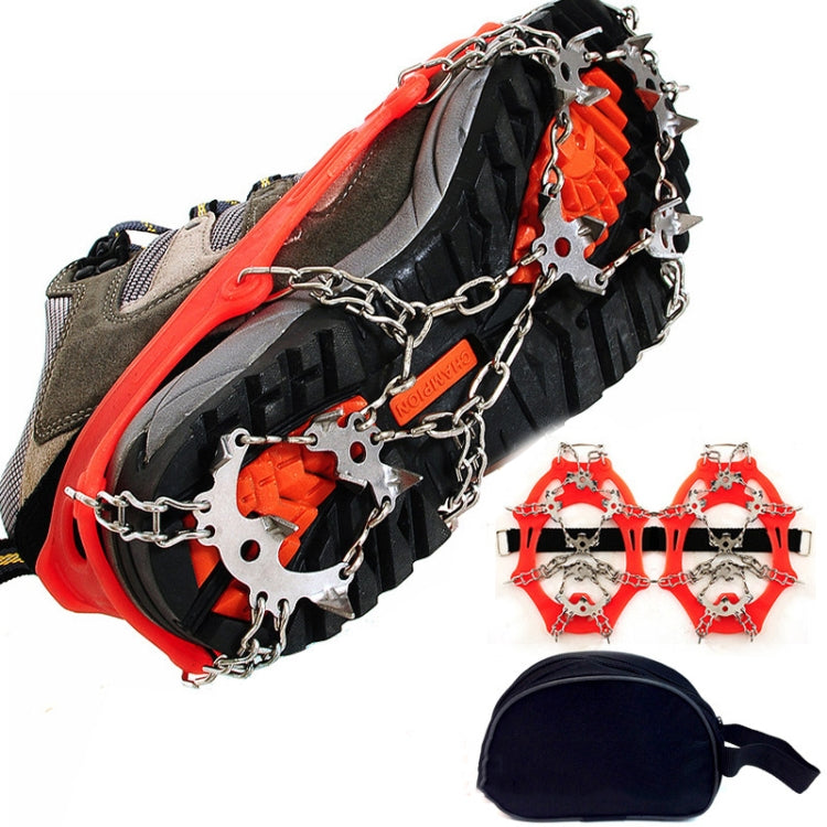 Outdoor 18-Tooth 430 Stainless Steel Crampons Snow Hiking Shoes Spikes Non-Slip Shoe Covers,SIze: