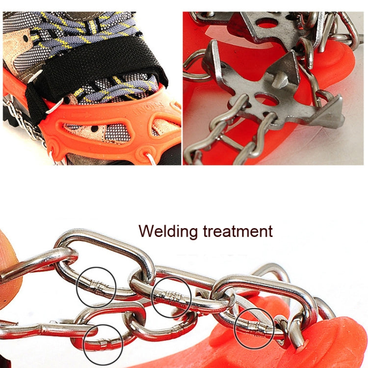 Outdoor 18-Tooth 430 Stainless Steel Crampons Snow Hiking Shoes Spikes Non-Slip Shoe Covers,SIze:
