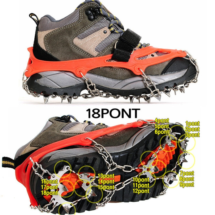 Outdoor 18-Tooth 430 Stainless Steel Crampons Snow Hiking Shoes Spikes Non-Slip Shoe Covers,SIze: