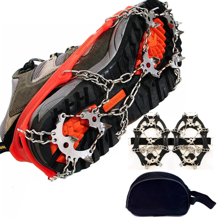 Outdoor 18-Tooth 430 Stainless Steel Crampons Snow Hiking Shoes Spikes Non-Slip Shoe Covers,SIze: