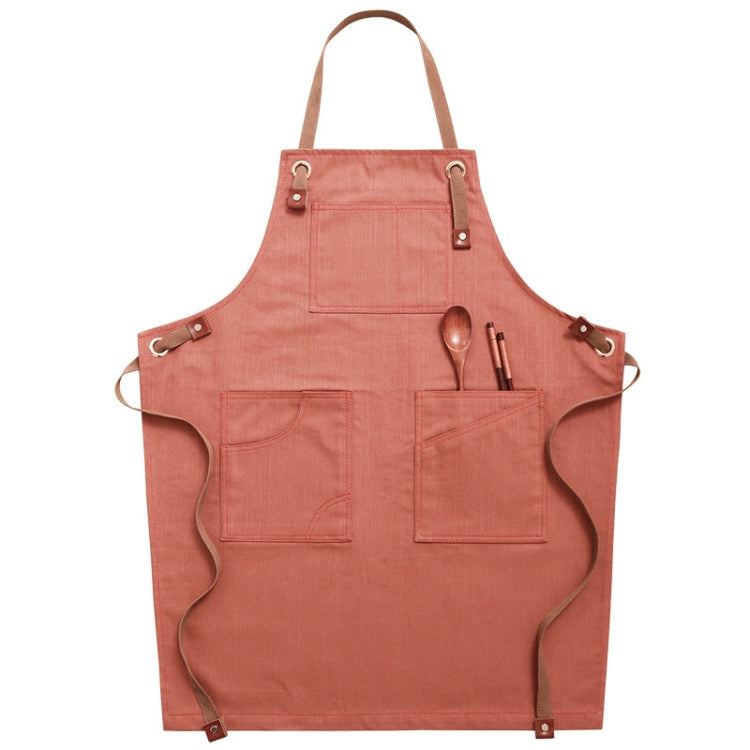 Household Denim Apron Barista Floral Tea Shop Barber Work Clothes, Adult Version, for Children 47cm, for Children 57cm