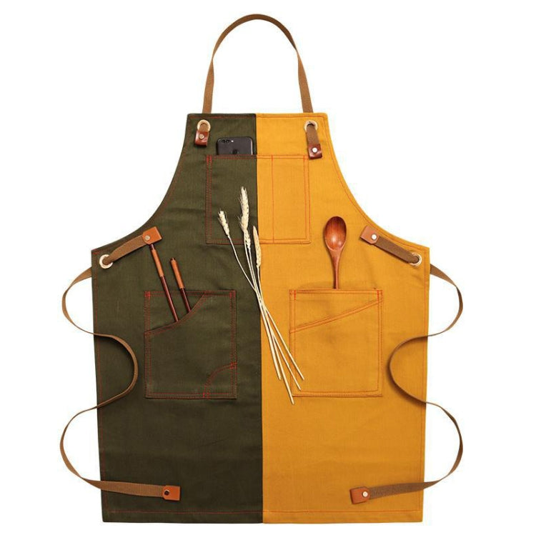 Household Denim Apron Barista Floral Tea Shop Barber Work Clothes, Adult Version, for Children 47cm, for Children 57cm