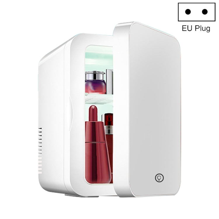 PD-8 8L Mirror Cosmetics Storage Small Refrigerator Fruit Drink Refrigerator, 8L White (UK Plug), 8L White (EU Plug), 8L White (AU Plug)