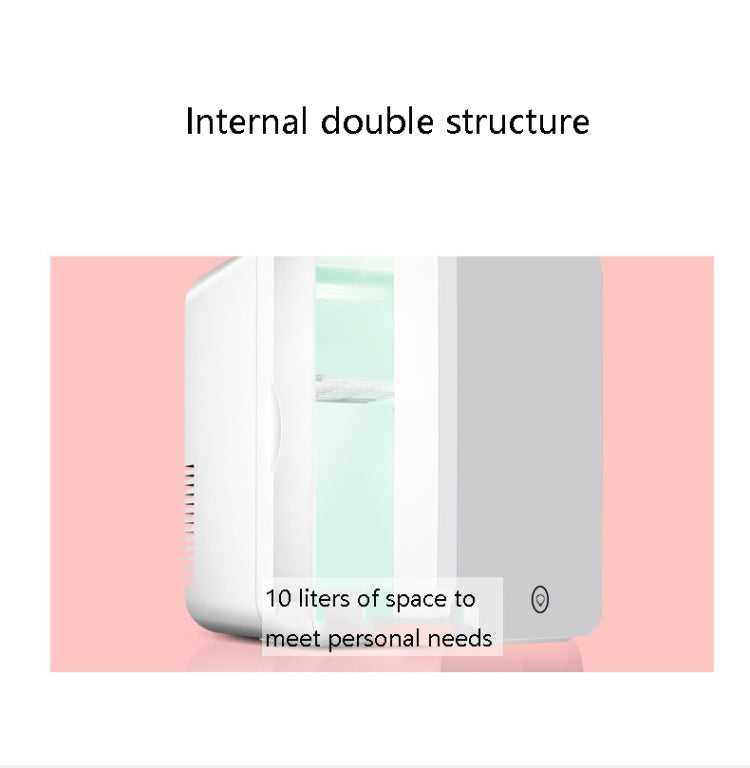 PD-8 8L Mirror Cosmetics Storage Small Refrigerator Fruit Drink Refrigerator, 8L White (UK Plug), 8L White (EU Plug), 8L White (AU Plug)