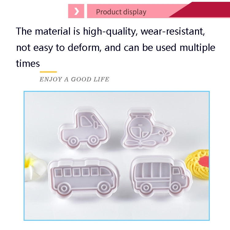 3 Sets Plastic Decorative Biscuit Mold Transportation Tool Series Biscuit Spring Mold, A, B