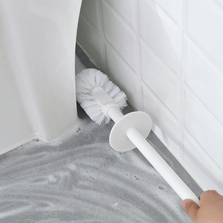 Toilet Brush With Base Household Toilet Long-Handled Soft-Bristled Toilet Cleaning Brush Set, White, Pink, Grey