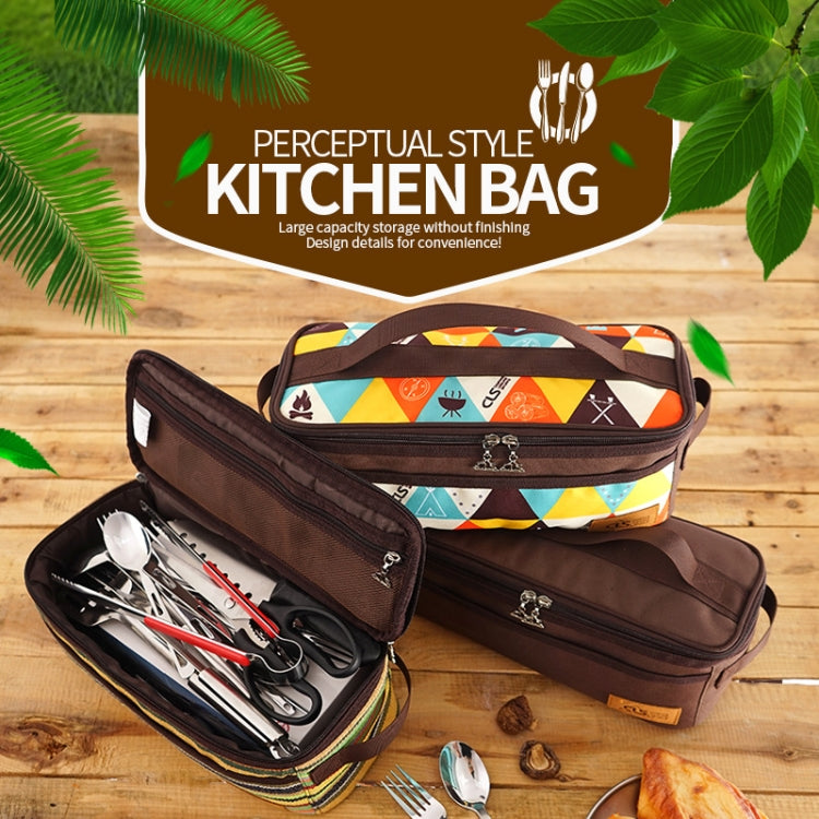 CLS Outdoor Camping Cookware Storage Bag BBQ Tableware Storage Bag Travel Portable Toiletry Bag