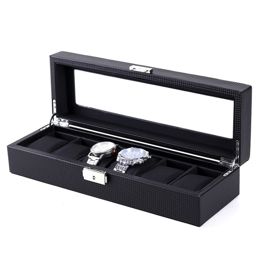Woven Pattern PU Leather Watch Box Jewelry Storage Display Box, 6 Bits, 12 Bits