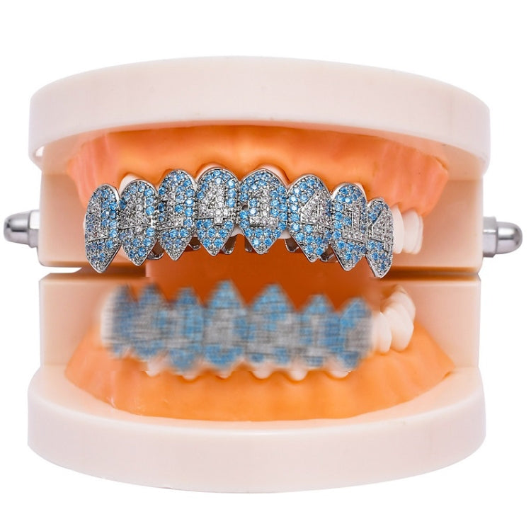 Halloween Vampire 8 Zircon Hip Hop Braces, Platinum Suit, Gold Suit, Platinum Upper Teeth, Platinum Lower Teeth, Gold Upper Teeth, Gold Lower Teeth