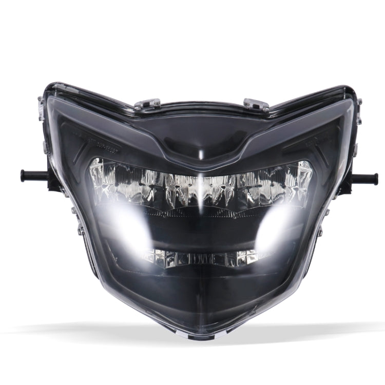 Motorcycle LDE Retro Headlights LED Far Near Beam Lights For Yamaha LC135 V2-V6, Transparent Glass, Smoked Glass