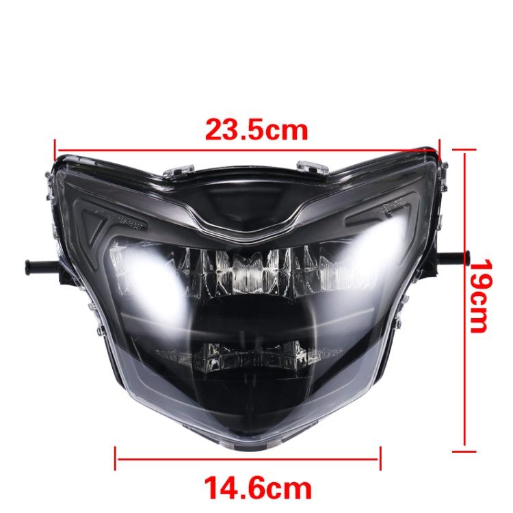 Motorcycle LDE Retro Headlights LED Far Near Beam Lights For Yamaha LC135 V2-V6, Transparent Glass, Smoked Glass