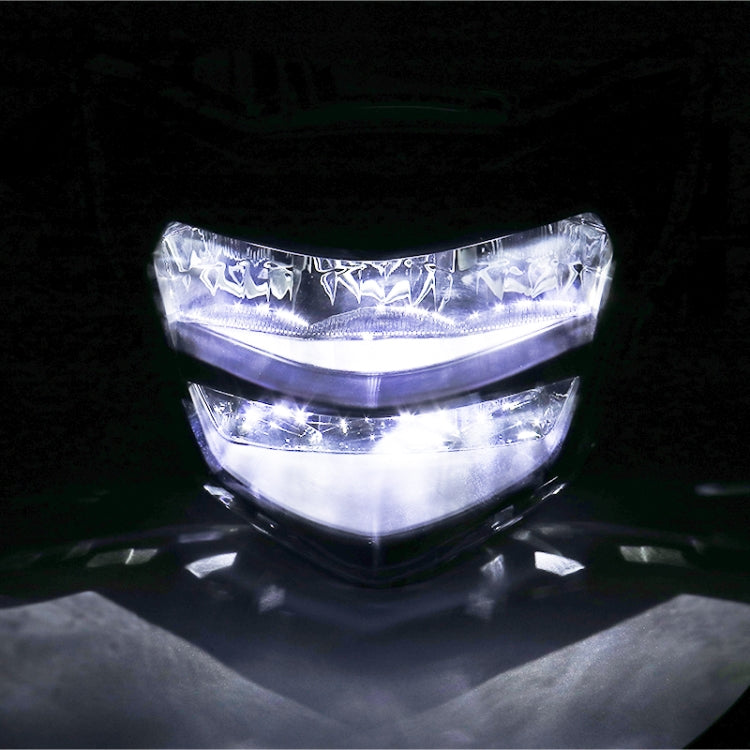 Motorcycle LDE Retro Headlights LED Far Near Beam Lights For Yamaha LC135 V2-V6, Transparent Glass, Smoked Glass