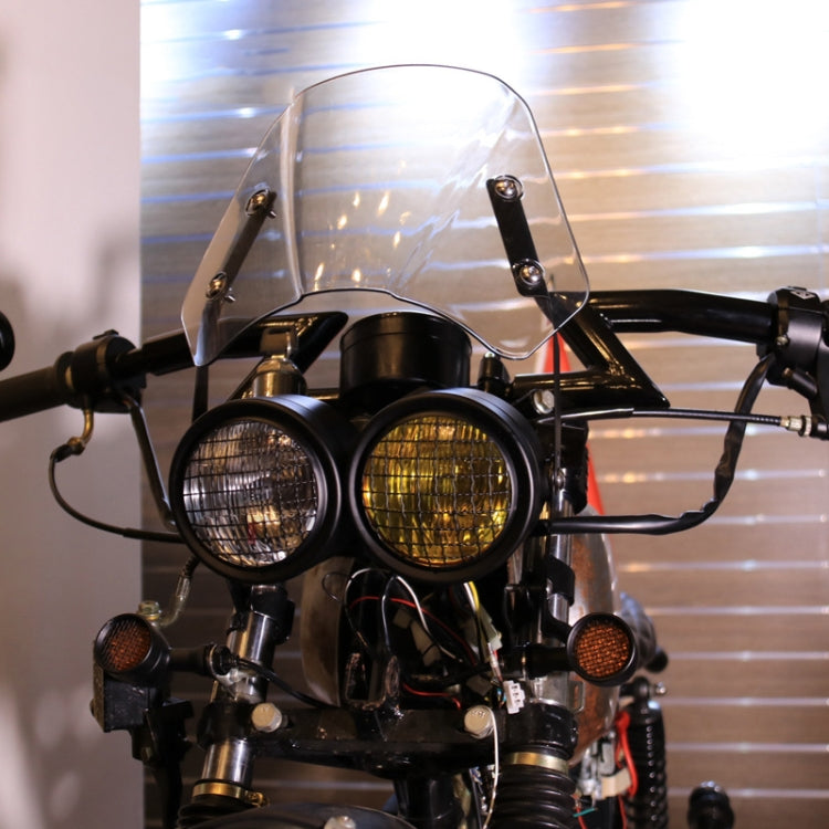 Motorcycle Retro Headlight CG125 Metal Universal Headlight Retro Dual Lamp, Retro Dual Lamp
