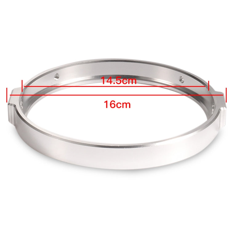 5.75 Inch Round Retro Headlight Ring Motorcycle Headlight Modification Parts, Black, Silver