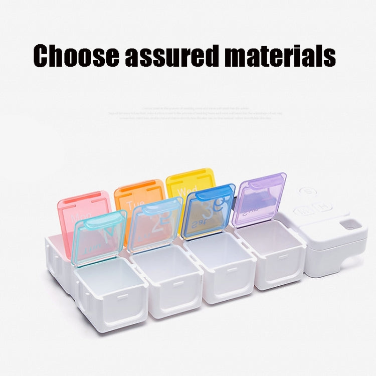 TF-248 7-Cell Smart Timing Reminder Plastic Pill Box Pill Storage Box, TF-248