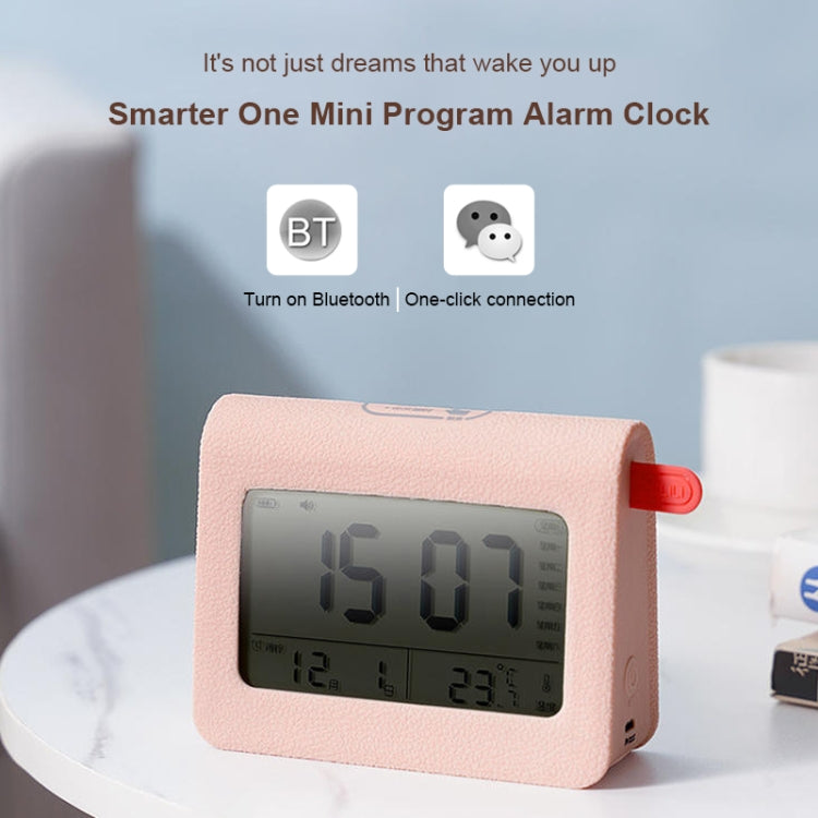 ساعة منبه ZKLiLi Lazy Snooze Applet بجانب السرير مزودة بخاصية البلوتوث وساعة منبه رقمية صامتة متعددة الوظائف، باللون الأزرق والوردي والرمادي