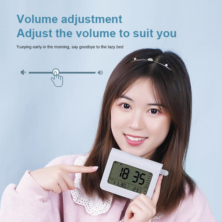 ساعة منبه ZKLiLi Lazy Snooze Applet بجانب السرير مزودة بخاصية البلوتوث وساعة منبه رقمية صامتة متعددة الوظائف، باللون الأزرق والوردي والرمادي