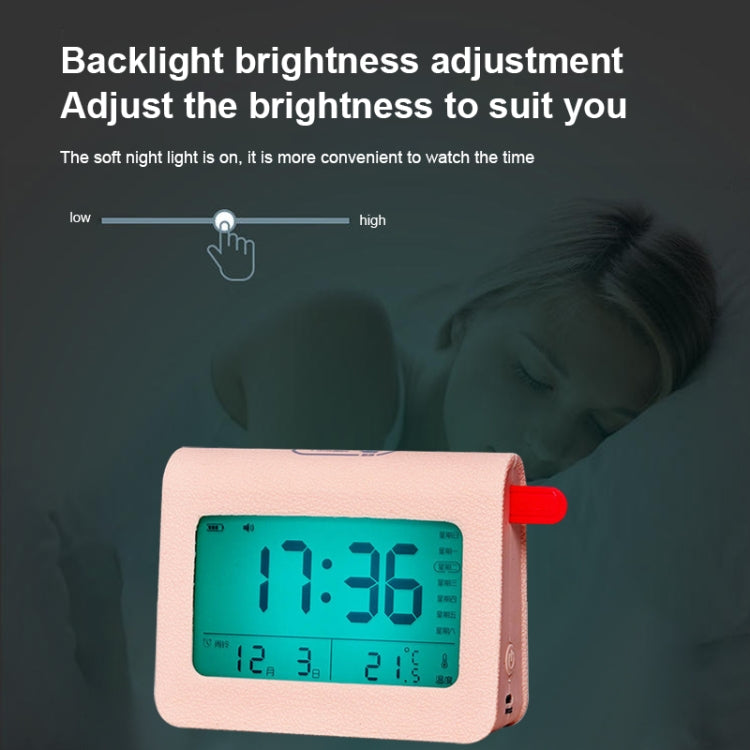 ساعة منبه ZKLiLi Lazy Snooze Applet بجانب السرير مزودة بخاصية البلوتوث وساعة منبه رقمية صامتة متعددة الوظائف، باللون الأزرق والوردي والرمادي