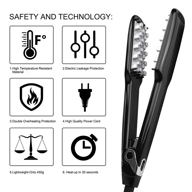 Multi-functional Long & Short Hair Styling Iron Ceramic Tourmaline Volumizing Hair Iron, US, EU