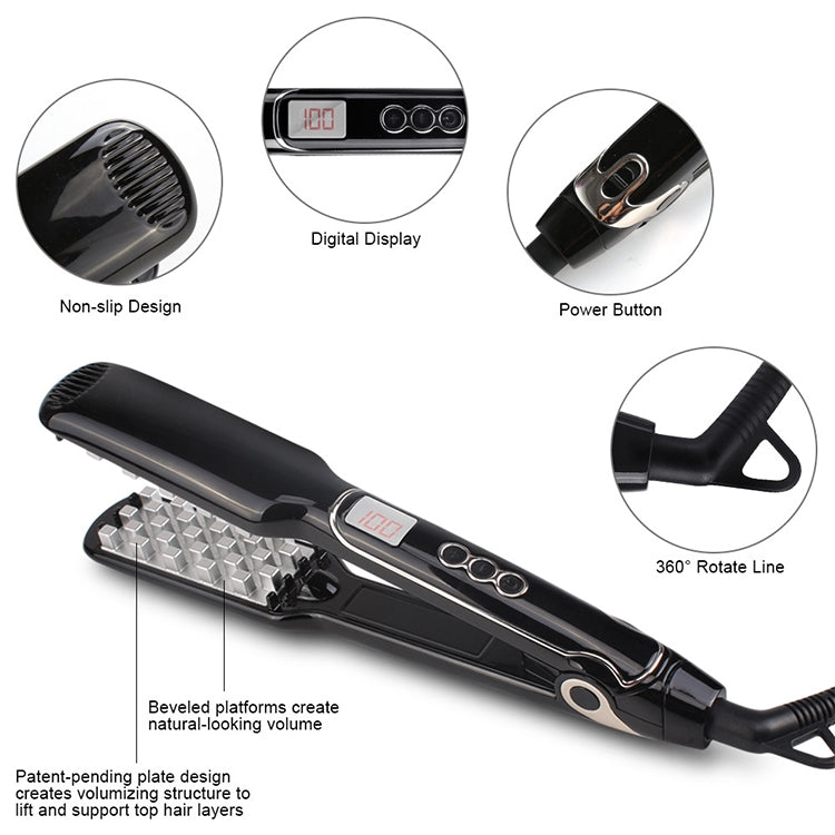 Multi-functional Long & Short Hair Styling Iron Ceramic Tourmaline Volumizing Hair Iron, US, EU