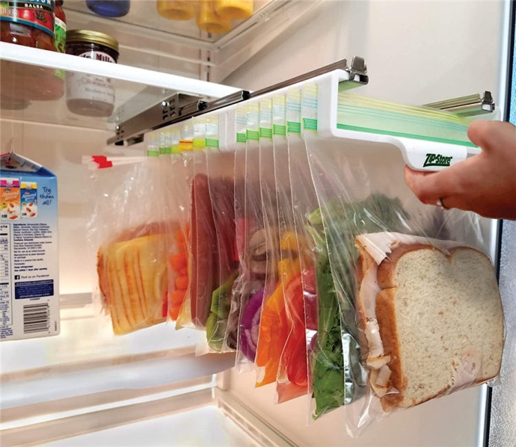 Refrigerator Fresh-Keeping Bag Track Storage Rack Sealed Bag Telescopic Household Storage Rack, Refrigerator Fresh-Keeping Bag