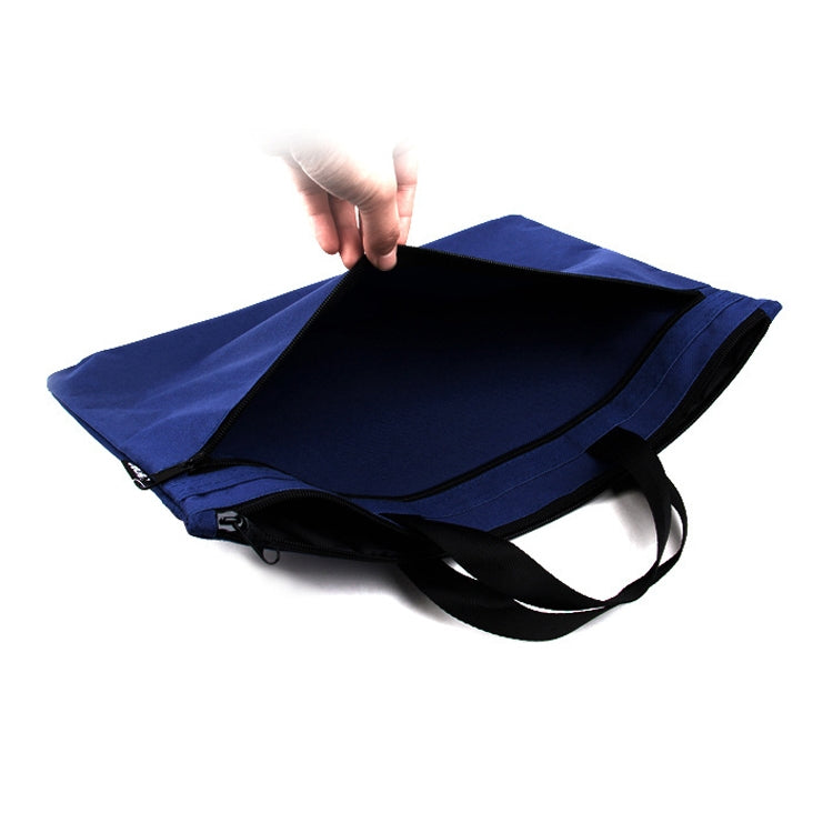 Deli 5840 Portable Canvas Zipper File Bag Double Simple Storage Bag