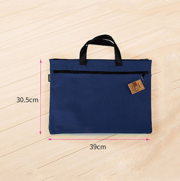 Deli 5840 Portable Canvas Zipper File Bag Double Simple Storage Bag