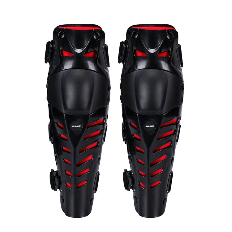 SULAITE Motorcycle Outdoor Riding Anti-Fall Protective Gear Knee Pads, Black, Black Red
