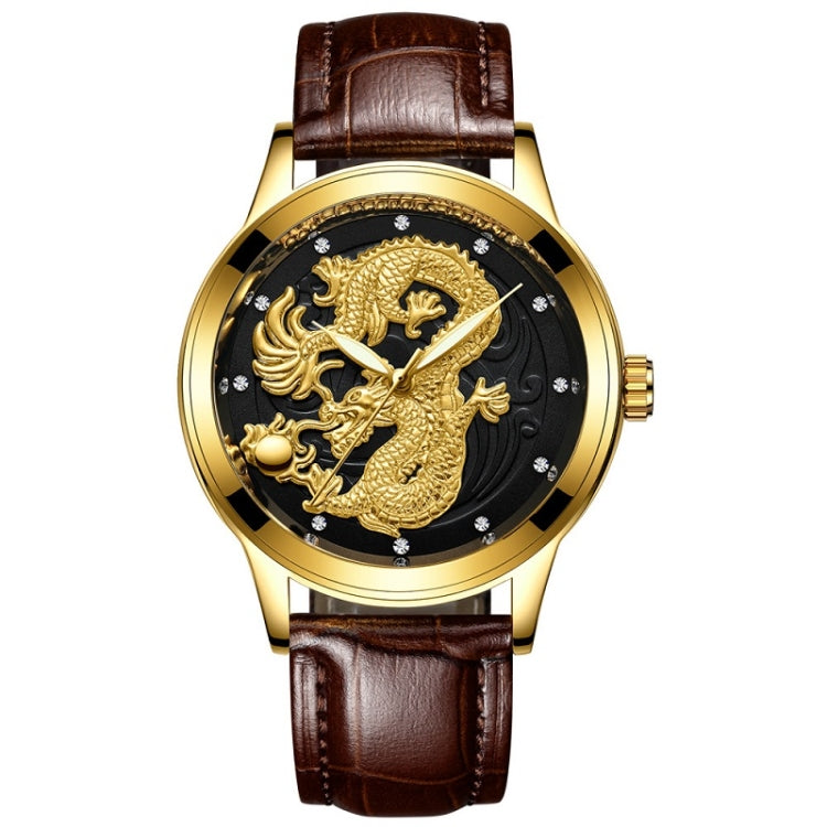 FNGEEN S666 Waterproof Luminous Non-Mechanical Watch Quartz Ultra-Thin Dragon Or Phoenix Pattern Couple Watch