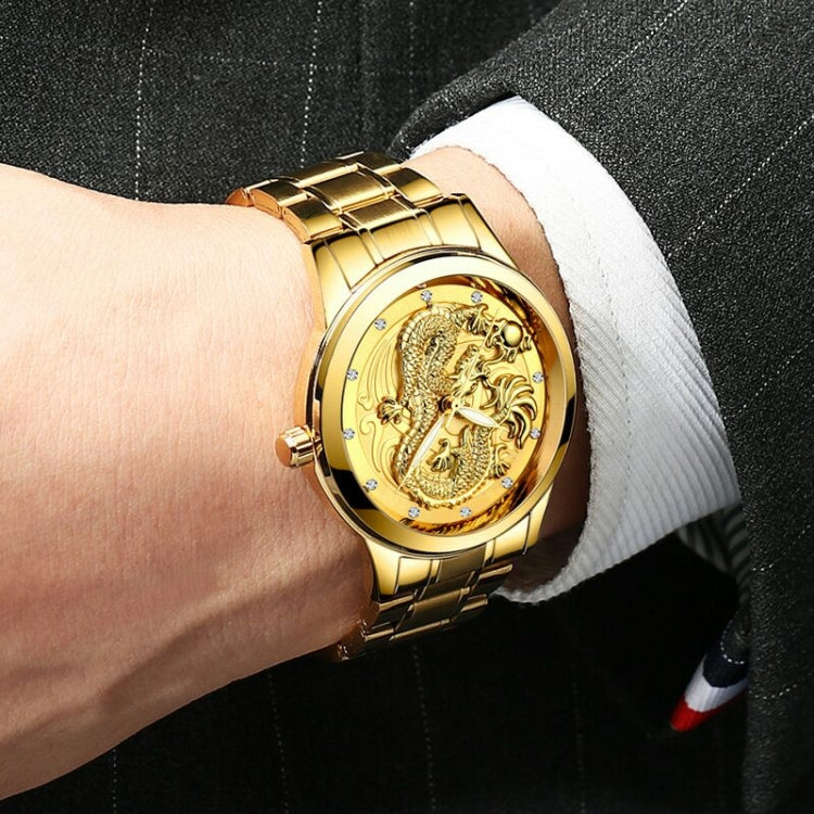 FNGEEN S666 Waterproof Luminous Non-Mechanical Watch Quartz Ultra-Thin Dragon Or Phoenix Pattern Couple Watch