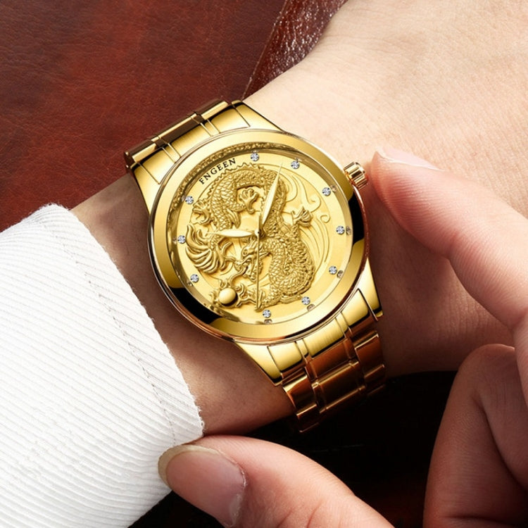 FNGEEN S666 Waterproof Luminous Non-Mechanical Watch Quartz Ultra-Thin Dragon Or Phoenix Pattern Couple Watch