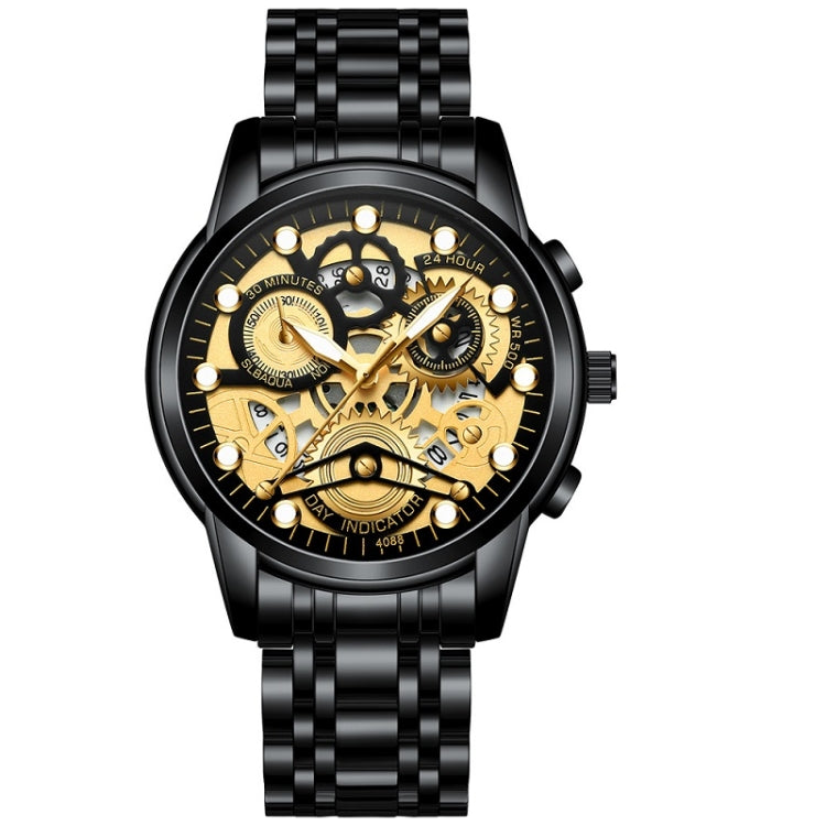 FNGEEN 4088 Men Hollow Quartz Watch Student Waterproof Luminous Watch