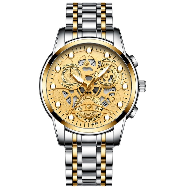 FNGEEN 4088 Men Hollow Quartz Watch Student Waterproof Luminous Watch
